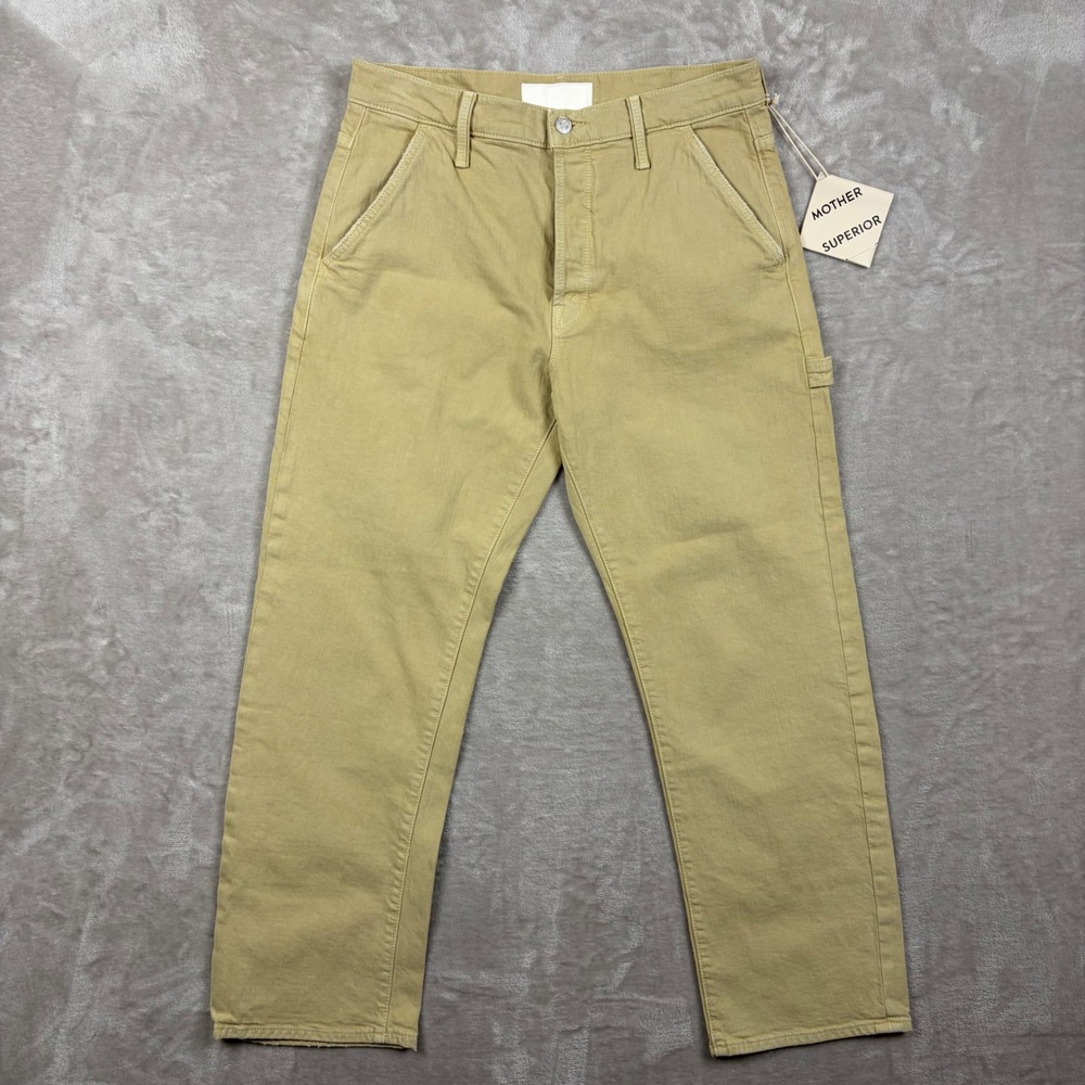 Mother Superior Jeans The Ditcher Utility Flood Pale Green Size 28 Straight Leg - Picture 2 of 16